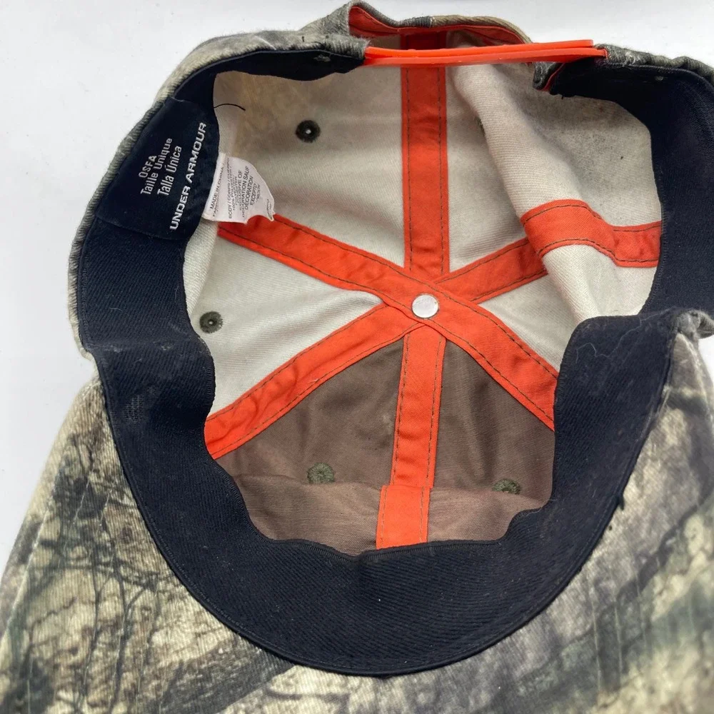 Under Armour 1238885 Mens OSFA Camo Orange Snapback Hunting Hat Camouflage Cap